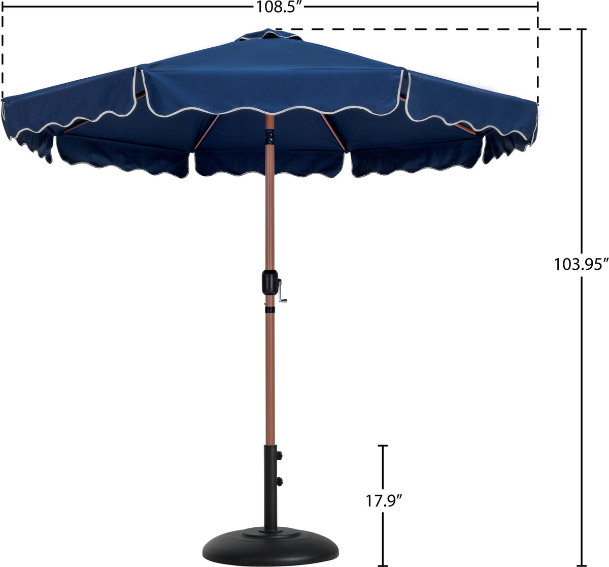 Amalfi - Patio Umbrella - Black Base / Light Brown Pole