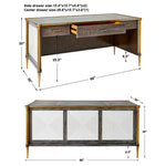 Let It Drop - Desk - Brown / Gold / White