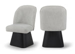 Marlowe - Linen Textured Fabric Upholstered Swivel Dining Side Chair - Stained Black