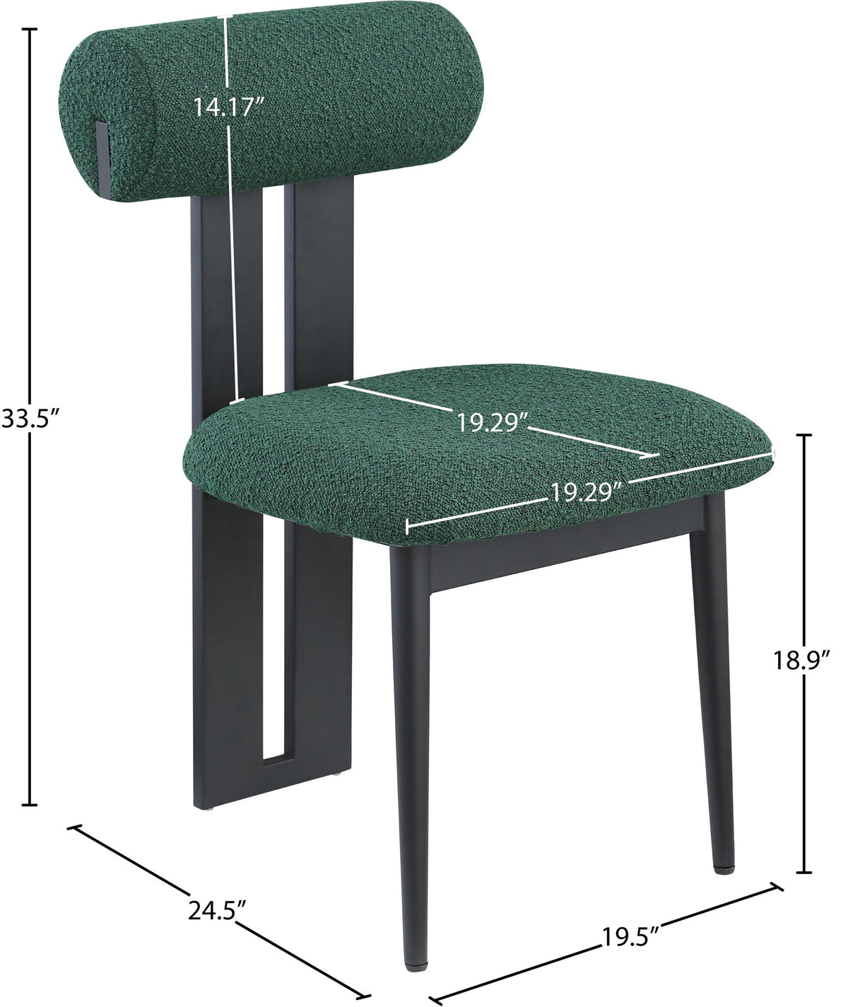 Dario - Boucle Dining Chair With Black Frame (Set of 2)