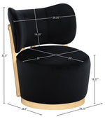 Elara - Velvet Upholstered Swivel Accent Chair - Stained Natural