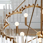 Crystal - Stick 8 Light Chandelier - Brass