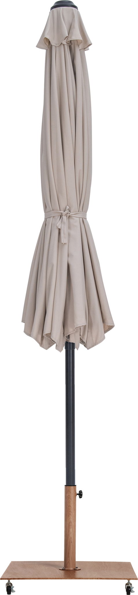 Fiji - Aluminum Patio Umbrella With Square Teak And Black Base