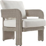 Sandbay - Olefin Water Resistant Fabric And Wicker Outdoor Patio Accent Chair