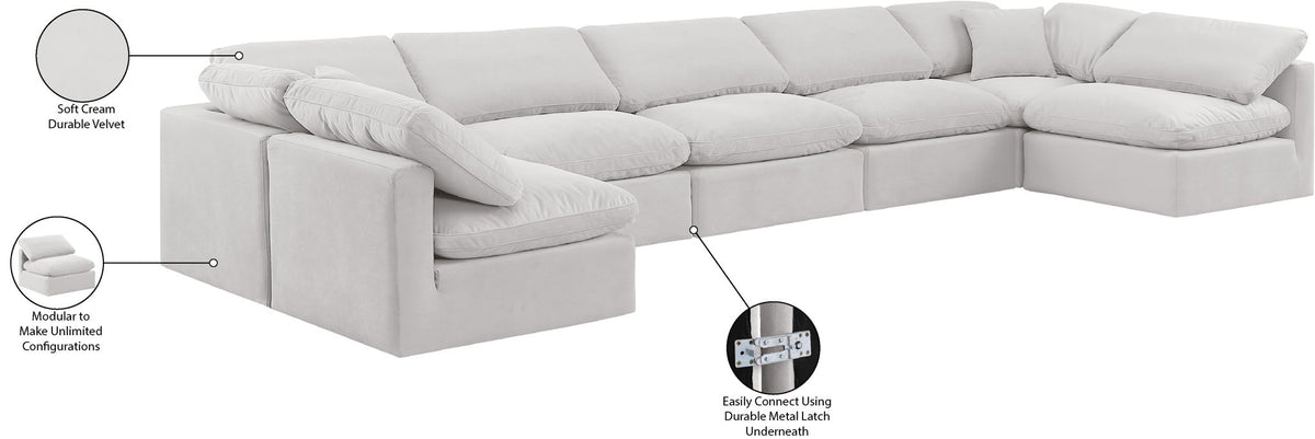 Indulge - Velvet 7 Piece Modular U-Shaped Sectional