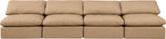 Indulge - Faux Leather 4 Piece Modular Armless Sofa - Tan