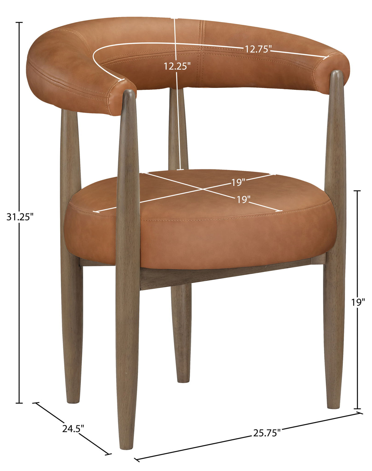 Sable - Vegan Leather Upholstered Dining Chair (Set of 2) - Brown Base