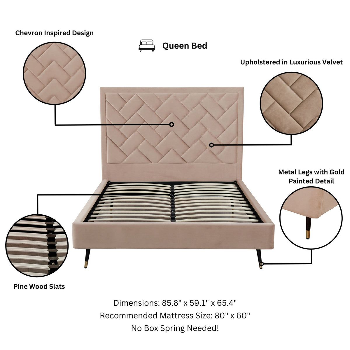 Manhattan Crosby - Upholstered Platform Bed