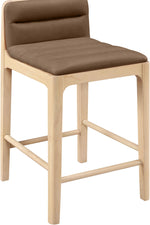 Ellis - Vegan Leather Upholstered Counter Stool (Set of 2) - Natural Base