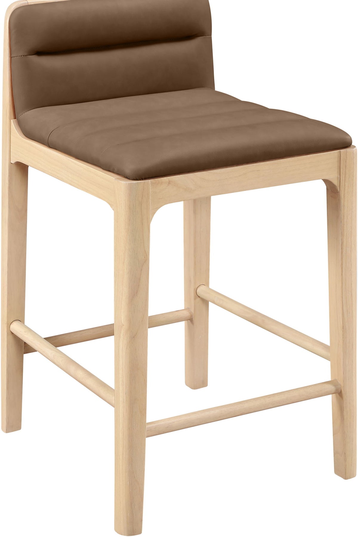 Ellis - Vegan Leather Upholstered Counter Stool (Set of 2) - Natural Base