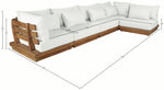 Mirella - 5 Piece Water Resistant Fabric Upholstered Outdoor Patio Modular Sectional