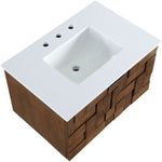 Leonardo - Engineered Stone And Solid Wood 24" Wall Mounted Bathroom Vanity