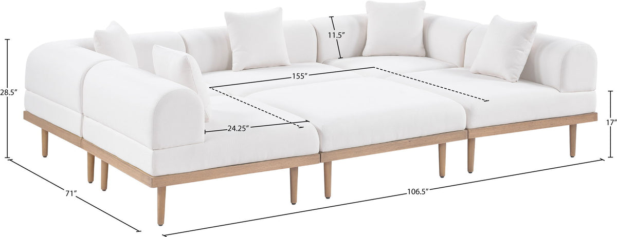 Laguna - 6 Piece 142" Outdoor Patio Modular Sectional