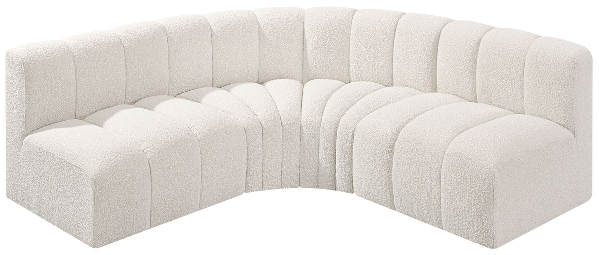 Arc - Boucle Fabric 4 Piece Corner Modular Sofa