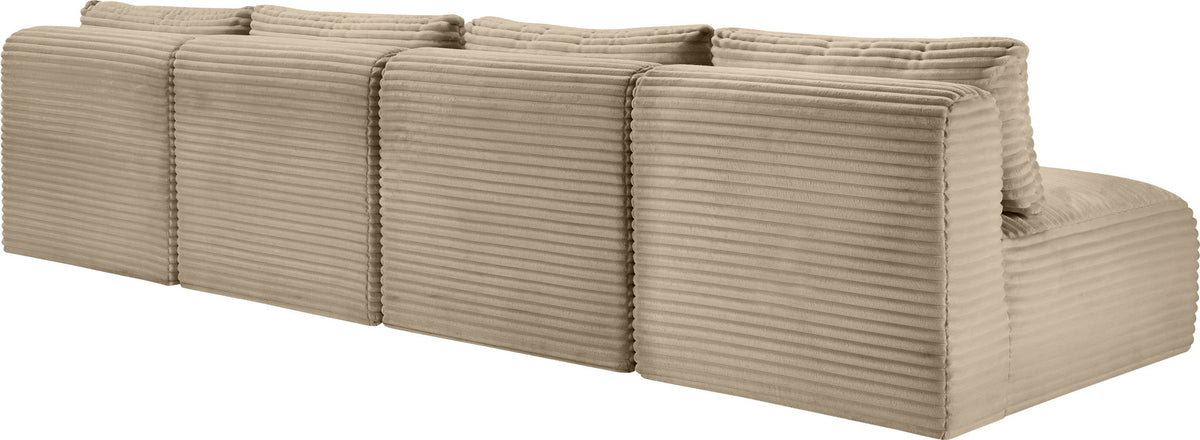 Shaggy - Fabric 4 Seat Modular Armless Sofa
