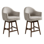 Jaxon - Brown Solid Wood Upholstered 26" Counter Height Swivel Barstool