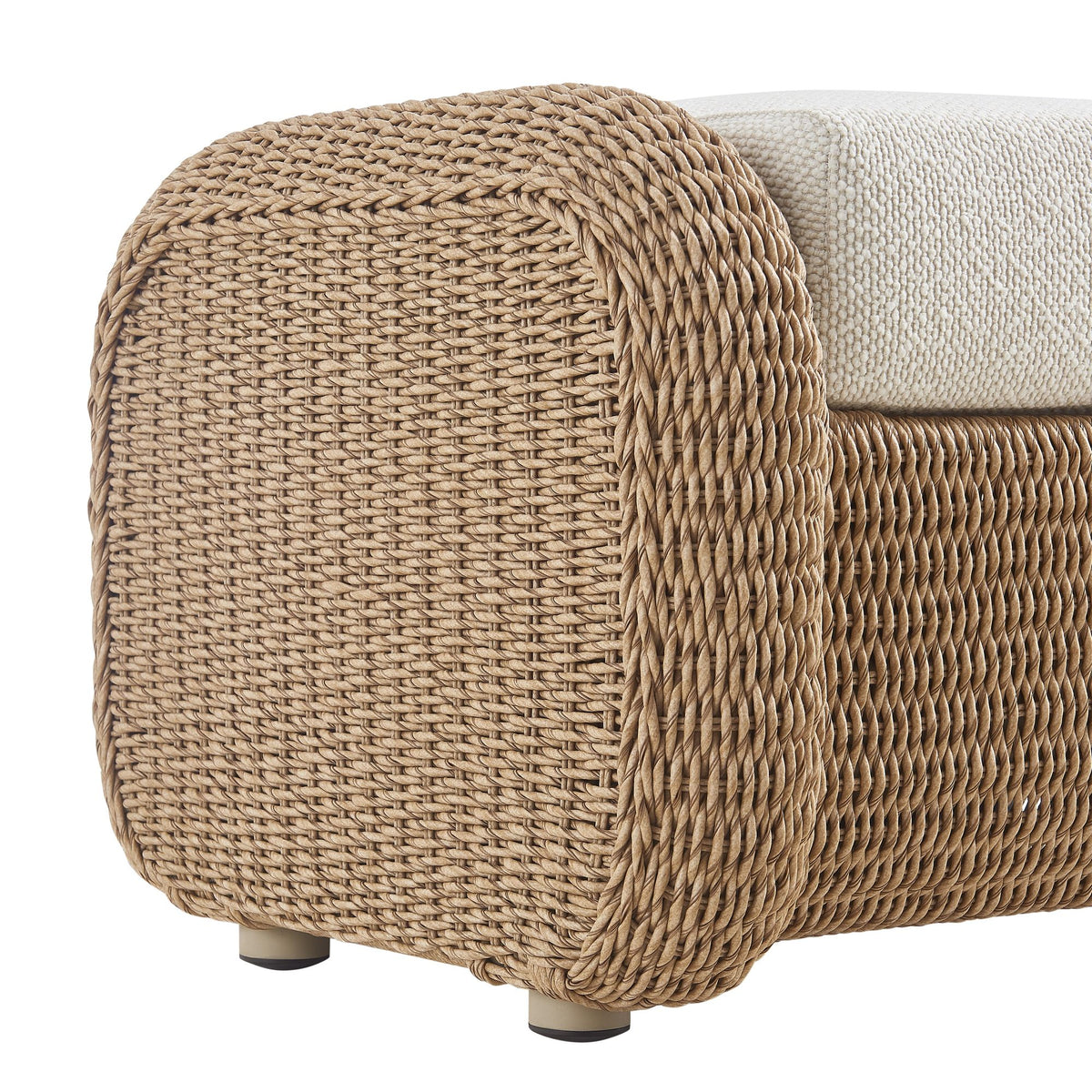 Pavilion - 2-Piece Powder Coated Metal Outdoor Conversation Set With Cushions - Boucle White / Natural
