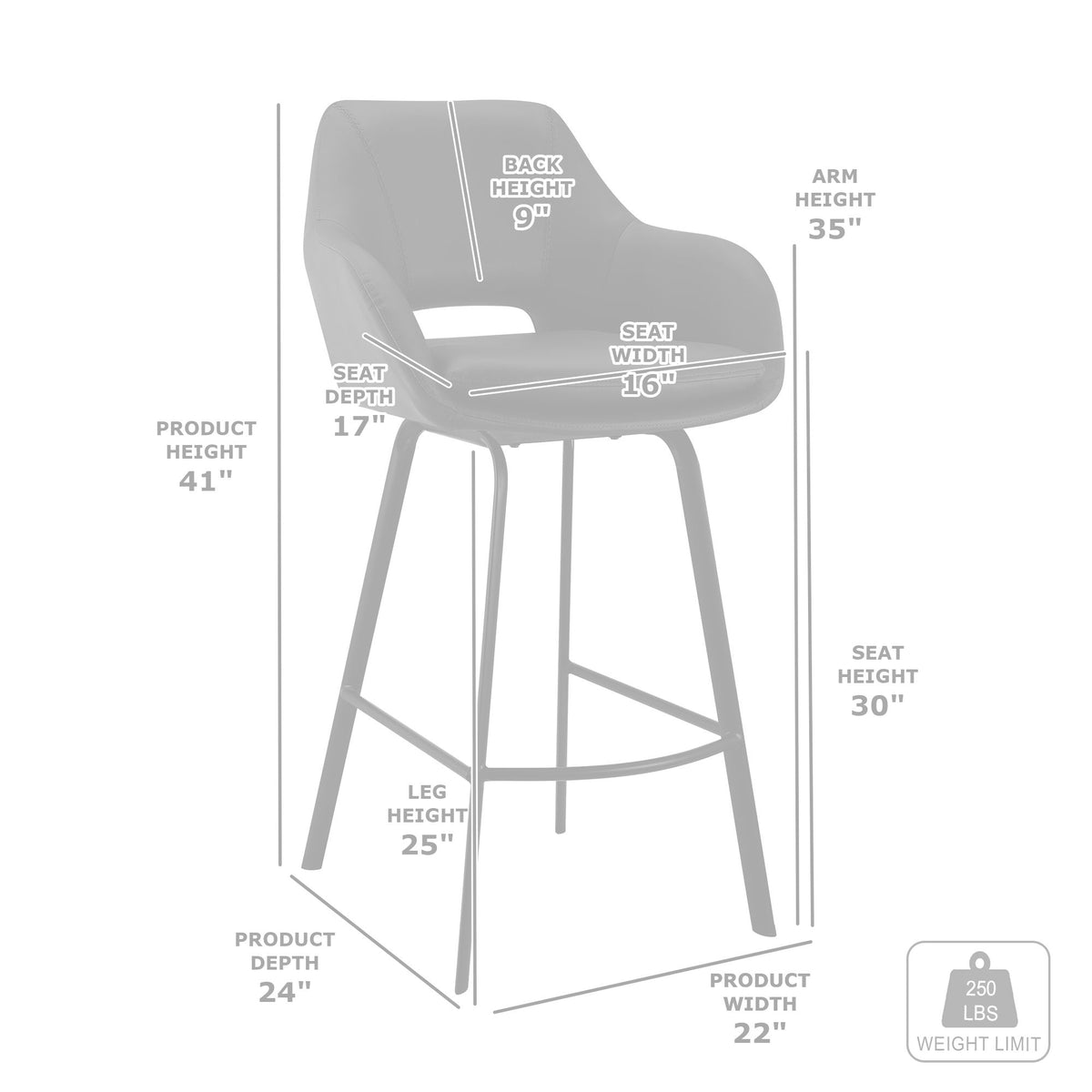 Aura - Swivel Bar Stool
