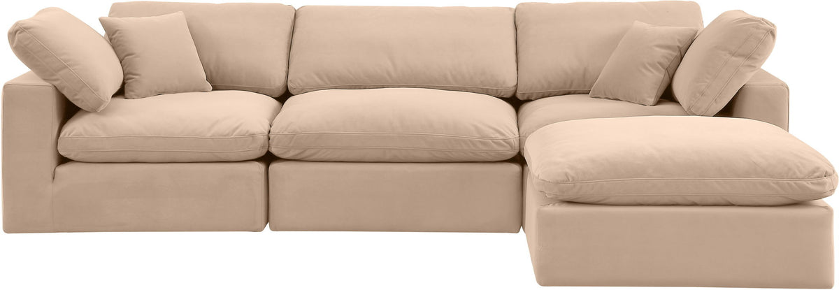Comfy - 4 Piece Velvet Modular Sectional With Chaise