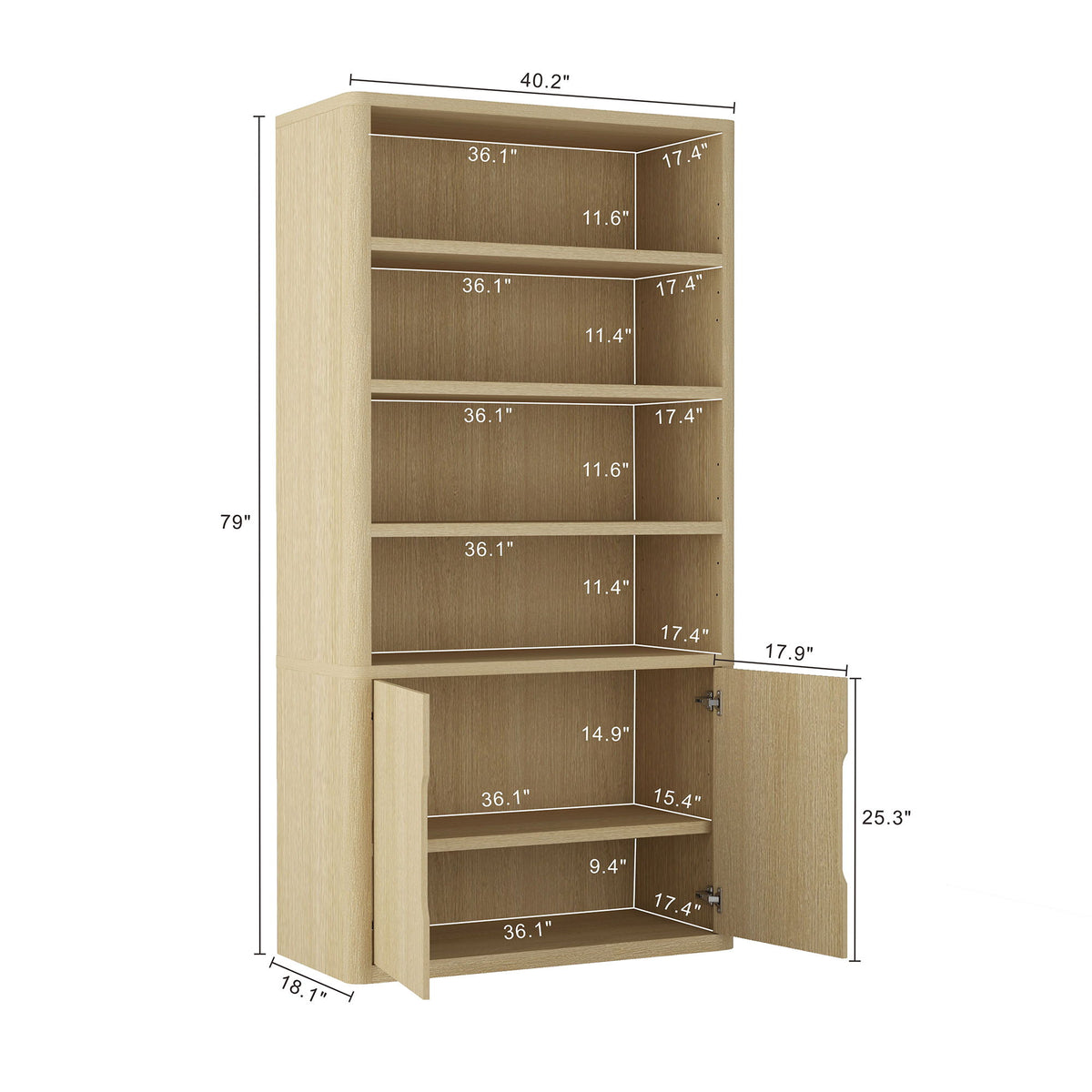 Manhattan Rivington - Bookcase Cabinet