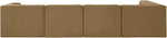 Rummi - Velvet Performance Fabric Upholstered 5 Piece Modular Sectional, L-Shaped (Right)