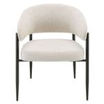 Jirina - Chenille Arm Chair With Metal Legs (Set of 2) - Beige & Black