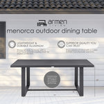 Menorca - Outdoor Patio Dining Table - Aluminum