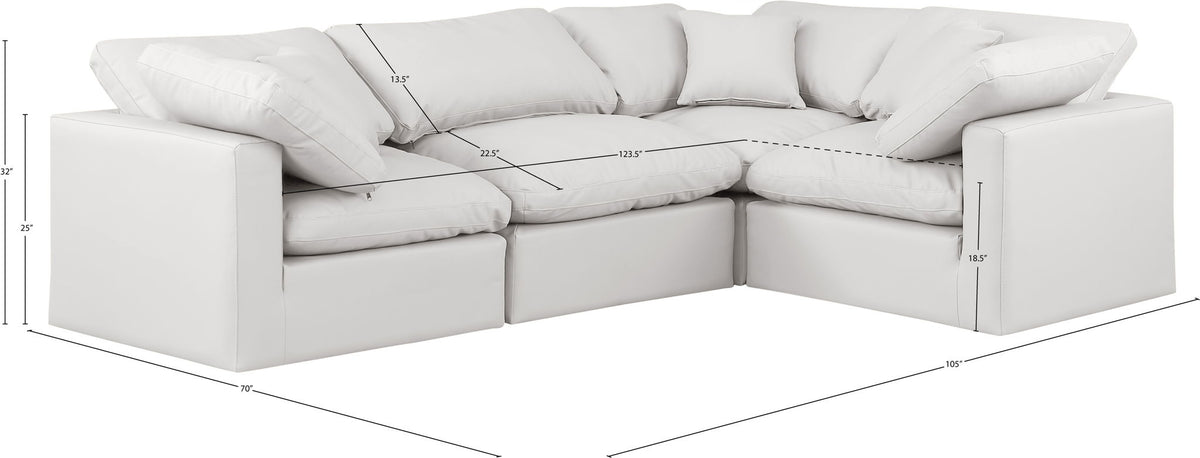Indulge - Faux Leather 4 Piece Modular Corner Sectional