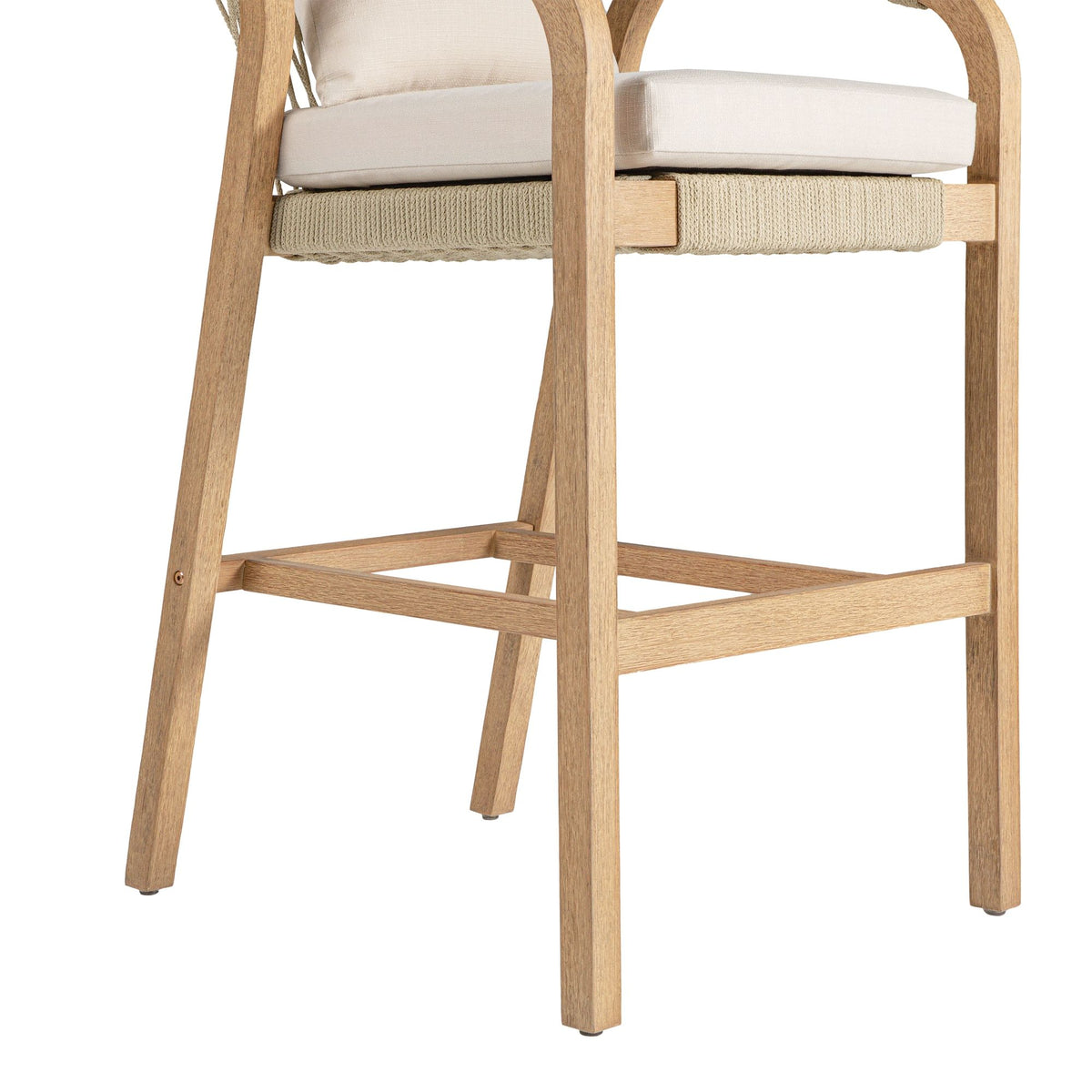 Delfina - 5-Piece Outdoor Bar Dining Set - Natural Eucalyptus