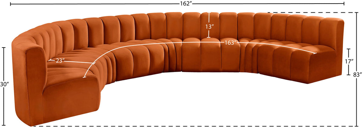 Arc - Velvet 8 Piece U-Shaped Modular Sofa
