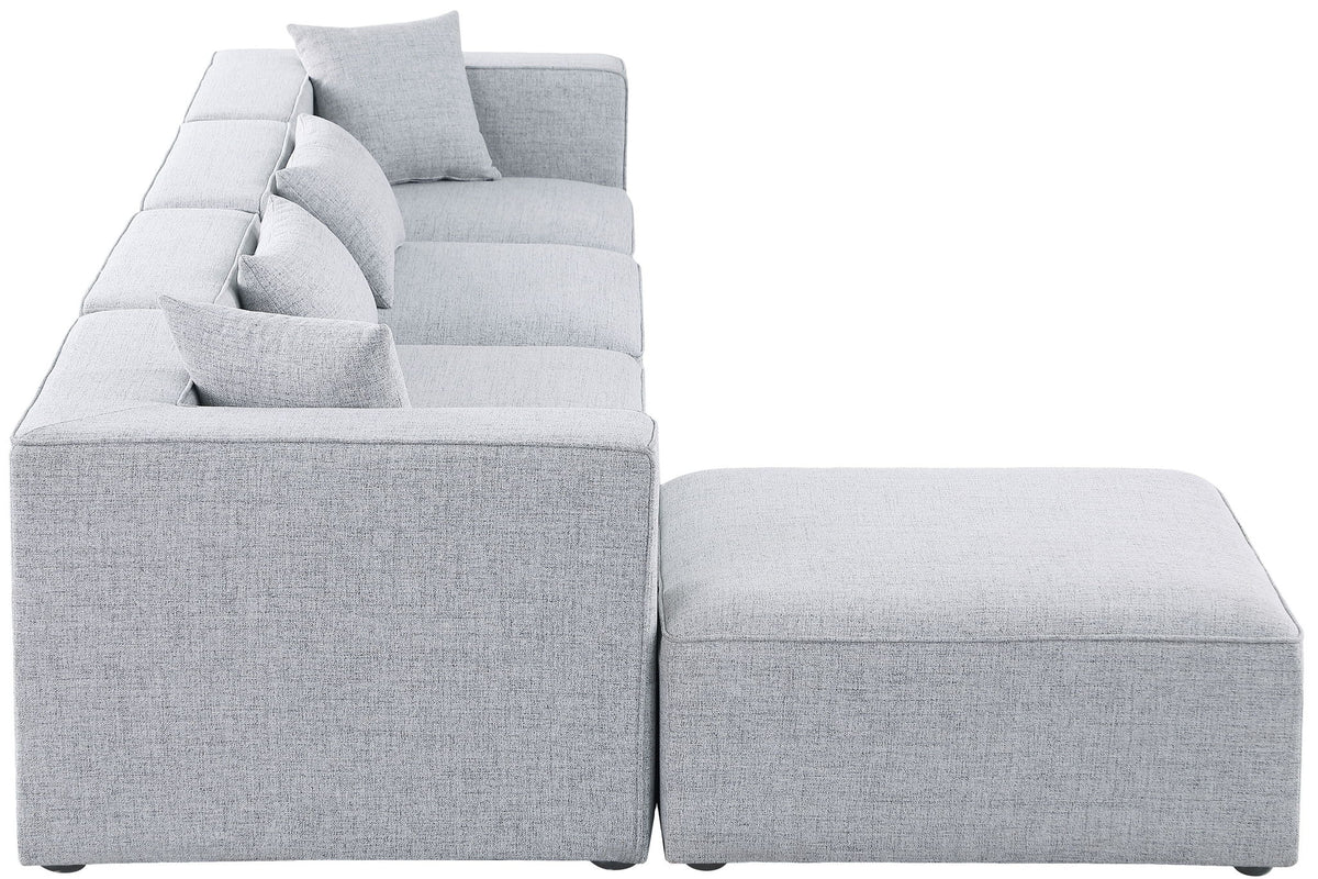 Cube - Linen 5 Piece Modular Sectional With Chaise