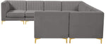 Alina - 8 Piece Velvet Modular Sectional