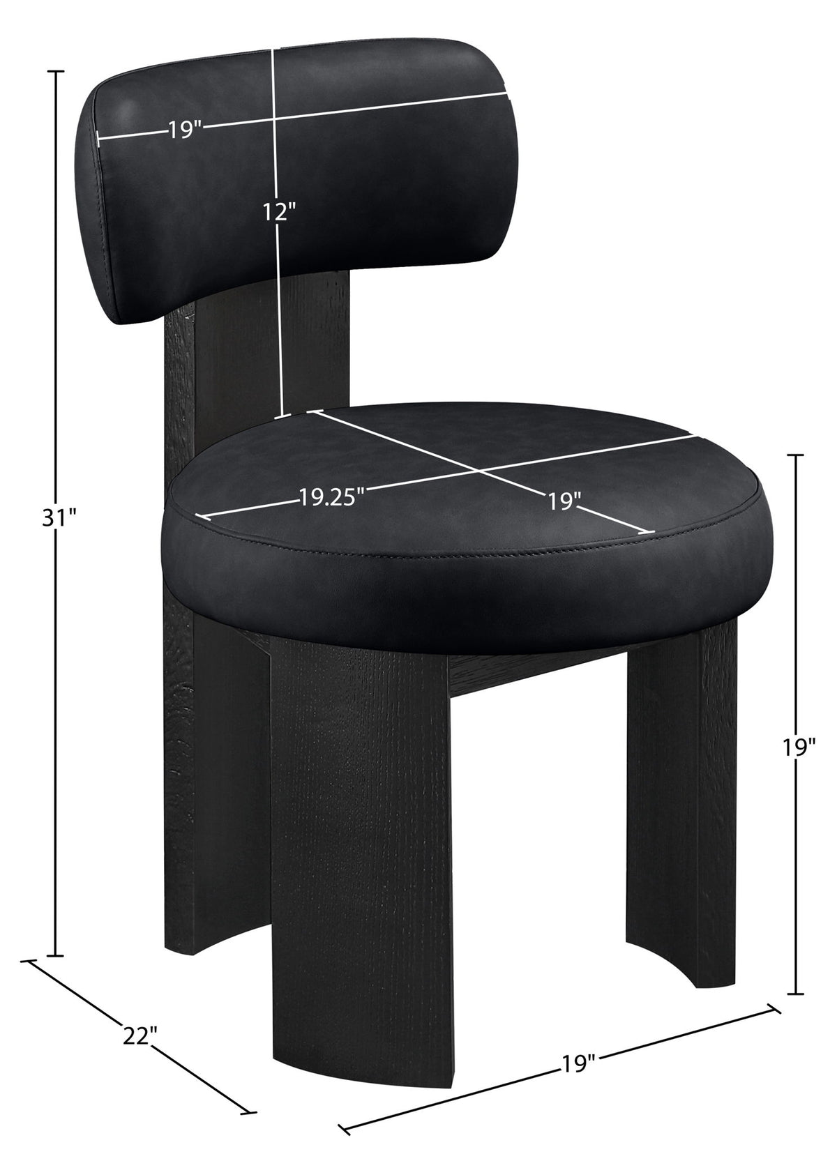 Atelier - Vegan Leather Upholstered Dining Chair (Set of 2) - Black Frame