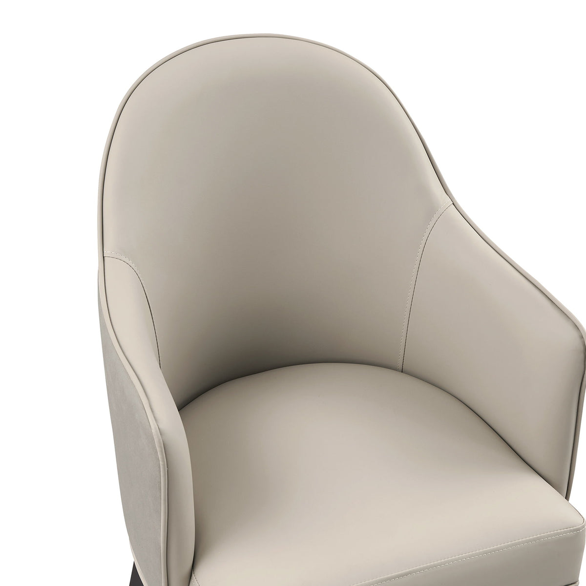 Hillman - Armchair, Vegan Leather And Velvet - Light Gray