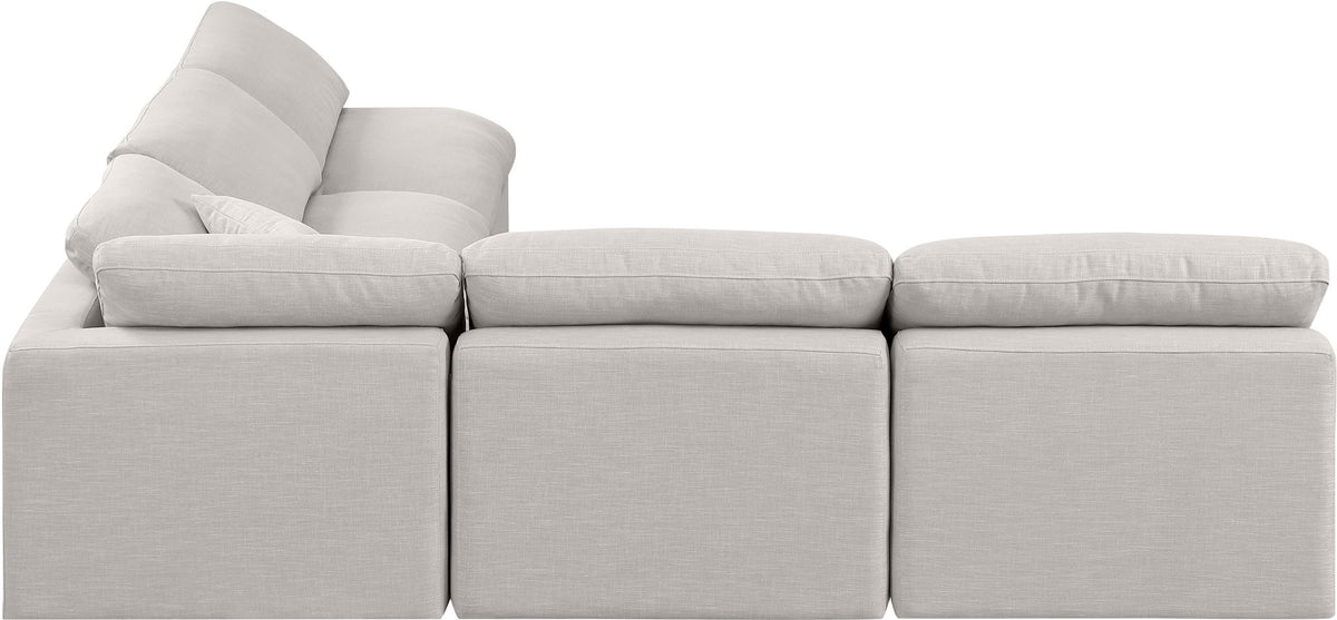 Indulge - Linen 5 Piece Modular Corner Armless Sectional