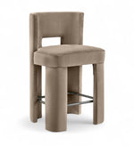 Zuno - Velvet Performance Fabric Upholstered Counter Stool (Set of 2)