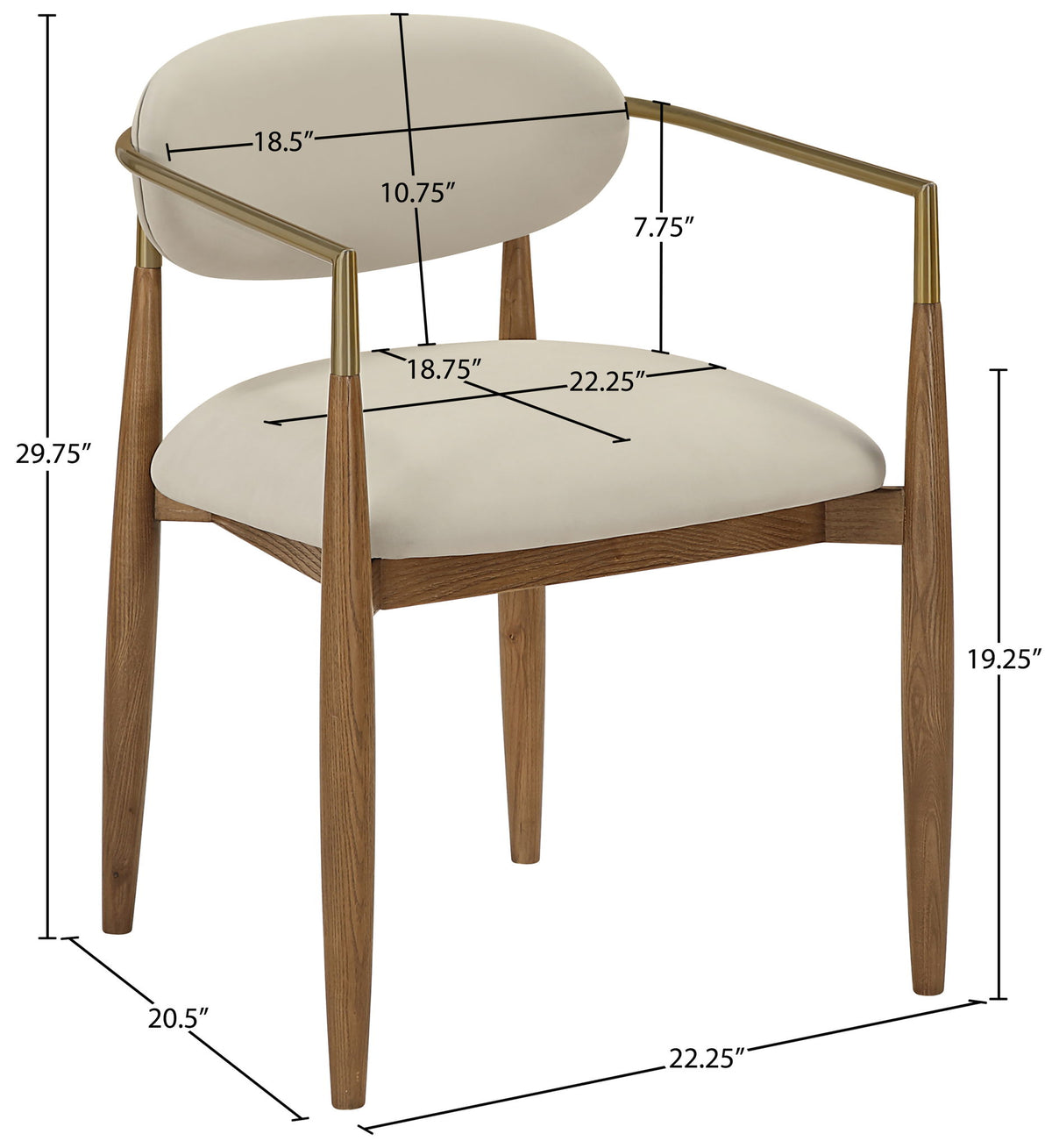 Riccio - Dining Arm Chair (Set of 2) - Walnut Frame
