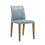 Velena - Full Back Top Grain Leather Upholstered Wood Dining Chairs (Set of 2) - Blue