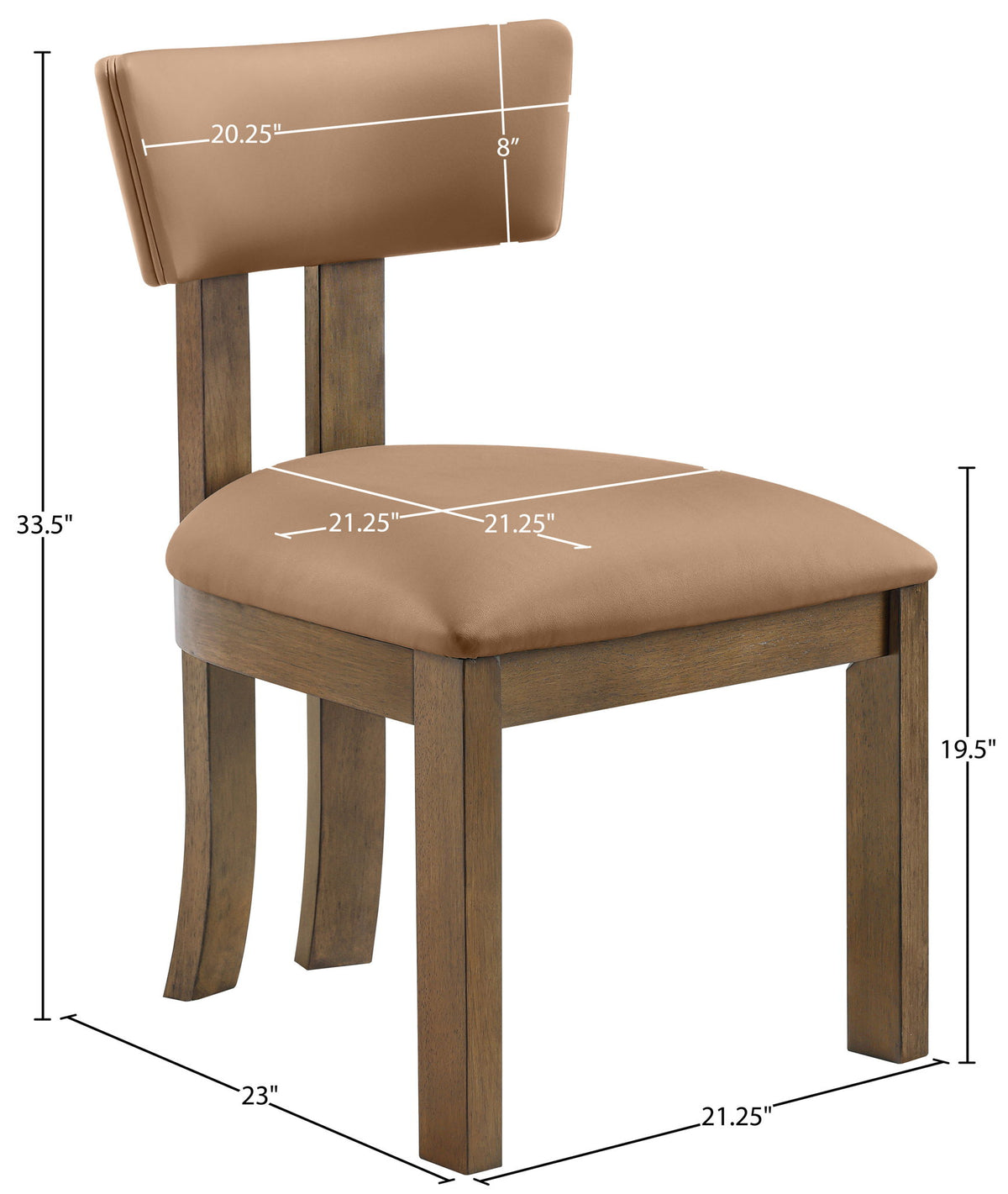 Lavrin - Vegan Leather Upholstered Dining Side Chair (Set of 2) - Walnut Base