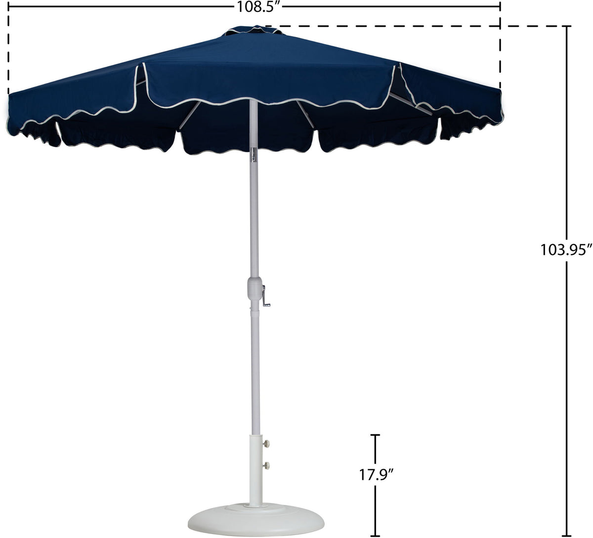 Amalfi - Patio Umbrella - White Base / White Pole