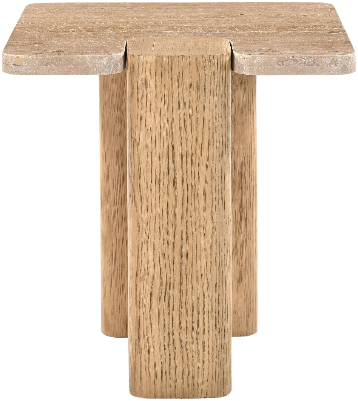 Ravenna - Genuine Fabric Travertine And Oak Wood Table