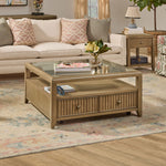 Reed - Square Coffee Table With Casters - Driftwood Oak