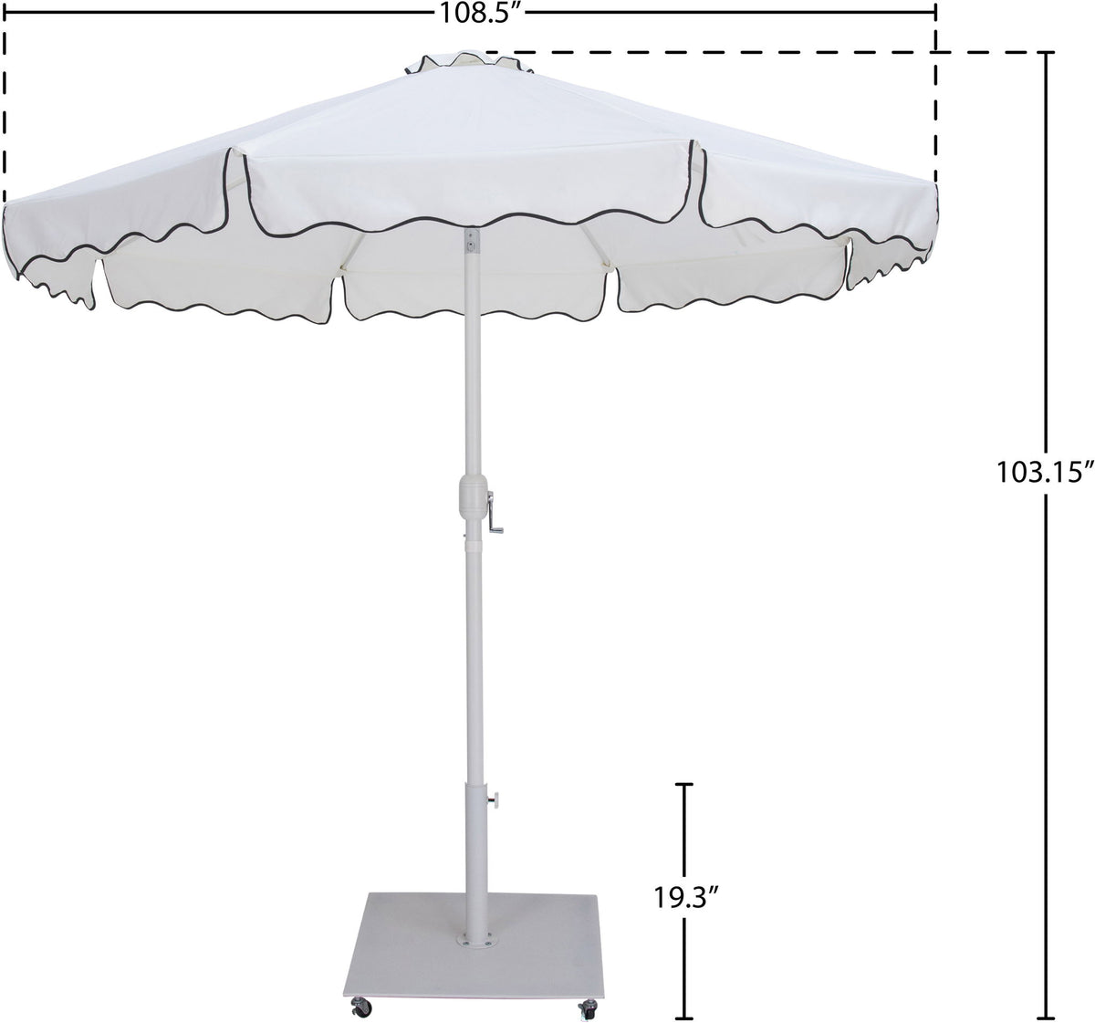 Amalfi - Aluminum Patio Umbrella - White Base / White Pole