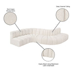 Arc - Boucle Fabric 6 Piece Curved Modular Sofa