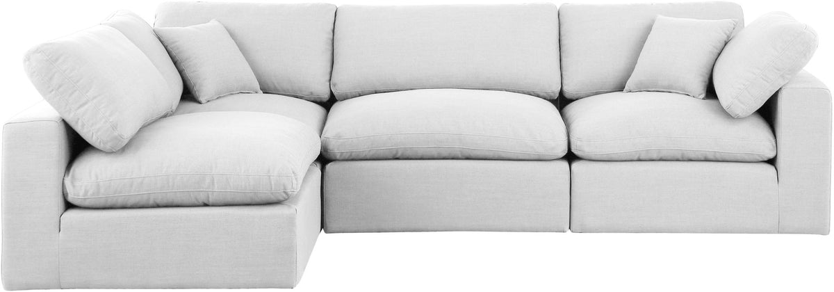 Comfy - 4 Piece Linen Fabric Modular Armless Sectional