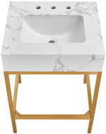 Marmo - Engineered Marble Bathroom Vanity With Gold Base