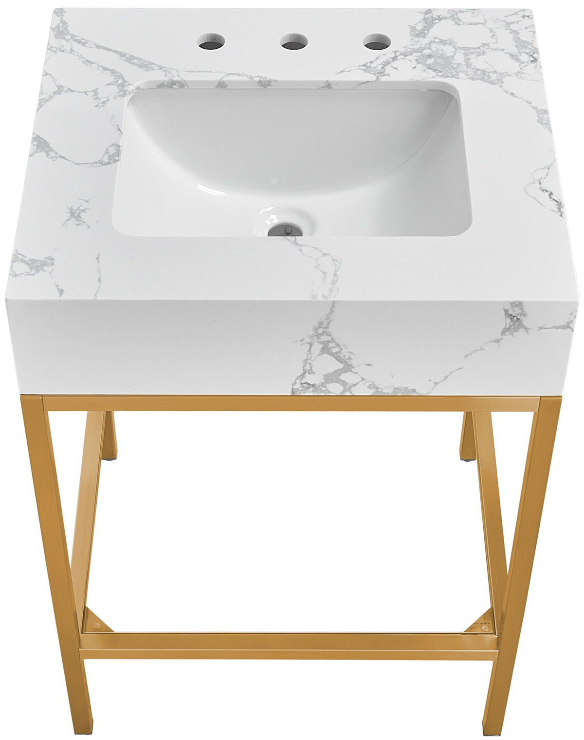 Marmo - Engineered Marble Bathroom Vanity With Gold Base