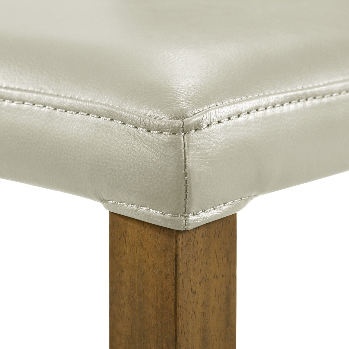 Velena - Full Back Top Grain Leather Upholstered Wood Dining Chairs (Set of 2) - Gray