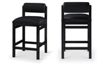 Roundhill - Faux Leather Counter Stool - Black Frame