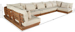Mirella - 7 Piece Water Resistant Fabric Upholstered Outdoor Patio Modular Sectional